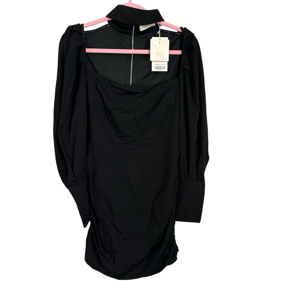 Choosy Women’s Long Sleeve Black Square Neckline Collar Dress Sz 8 NWT